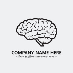 Brain illustration black and white for logo company vector image
