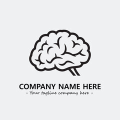 Brain illustration black and white for logo company vector image
