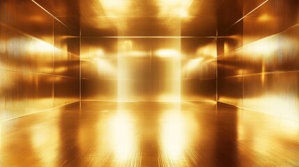 Golden interior room with spotlights