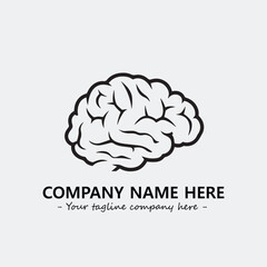 Brain illustration black and white for logo company vector image
