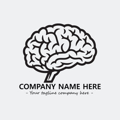 Brain illustration black and white for logo company vector image

