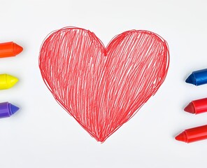 A simple heart design for kids to draw, ideal for a Valentine’s Day card