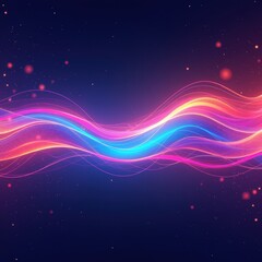 Fototapeta premium Vibrant abstract waves of color blend harmoniously against a dark background, embodying energy and creativity, perfect for digital design, technology, and advertising projects.