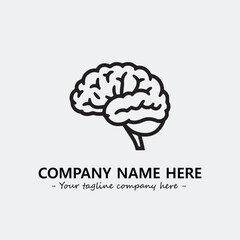 Brain illustration black and white for logo company vector image
