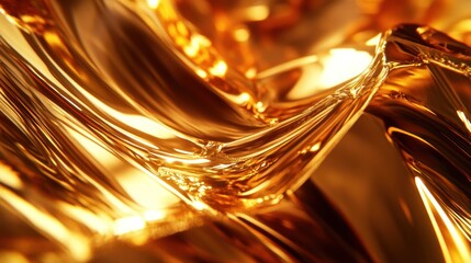 Golden Liquid Abstract Texture