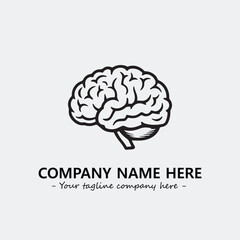 Brain illustration black and white for logo company vector image
