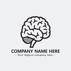 Brain illustration black and white for logo company vector image
