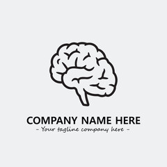 Brain illustration black and white for logo company vector image
