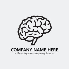 Brain illustration black and white for logo company vector image

