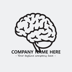 Brain illustration black and white for logo company vector image
