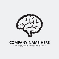 Brain illustration black and white for logo company vector image

