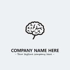 Brain illustration black and white for logo company vector image
