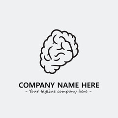 Brain illustration black and white for logo company vector image
