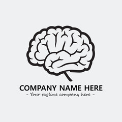 Brain illustration black and white for logo company vector image
