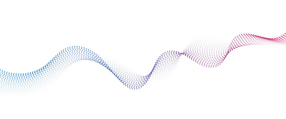 Flowing Dot Wave halftone gradient pattern on transparent background	
