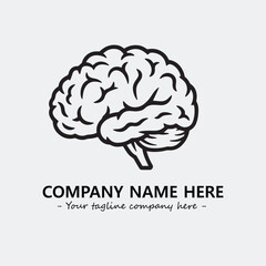 Brain illustration black and white for logo company vector image

