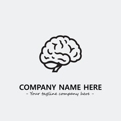 Brain illustration black and white for logo company vector image
