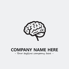 Brain illustration black and white for logo company vector image
