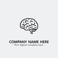 Brain illustration black and white for logo company vector image
