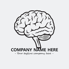 Brain illustration black and white for logo company vector image

