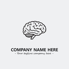 Brain illustration black and white for logo company vector image
