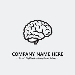 Brain illustration black and white for logo company vector image
