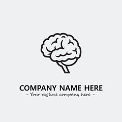 Brain illustration black and white for logo company vector image

