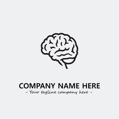 Brain illustration black and white for logo company vector image
