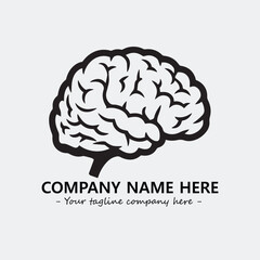 Brain illustration black and white for logo company vector image

