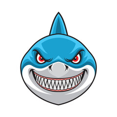 shark head mascot vector illustration angry shark design