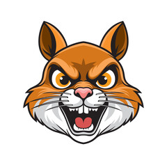squirrel head mascot vector illustration angry squirrel design