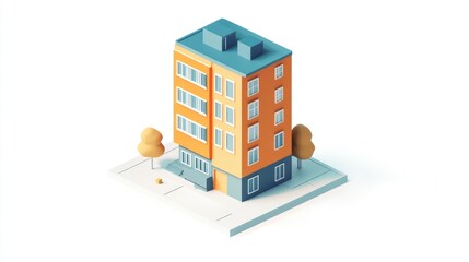 Isometric Apartment Building Illustration