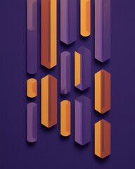 Fototapeta premium Surreal Geometric Worlds in Purple and Orange – Futuristic Architecture & Abstract Forms