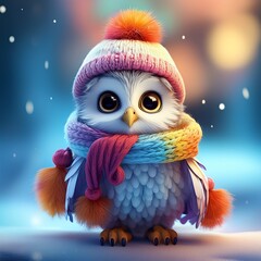 Fototapeta premium Kleine Eule im Winter