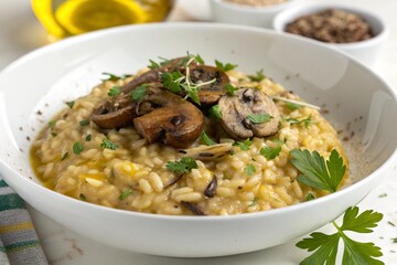Creamy risotto with wild mushrooms