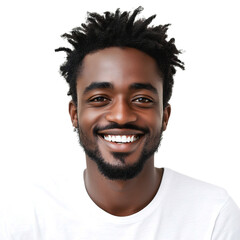 Fototapeta premium A Man with a Smiling Expression and Twinkling Eyes Isolated on Transparent Background