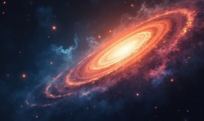 Fototapeta premium A stunning cosmic view of a swirling galaxy, showcasing vibrant colors and intricate details. Perfect for astronomy, technology, or creative projects.