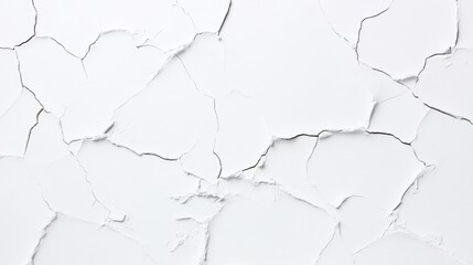 Obraz premium Cracked white surface texture. Intricate network of fissures and separations across a smooth, white background. A close-up view of the detailed, broken surface