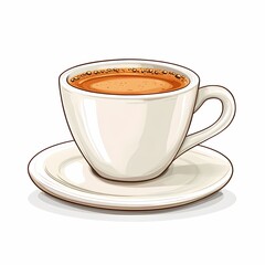 Fototapeta premium White Ceramic Mug with Hot Coffee: Perfect Morning Beverage for Coffee Lovers