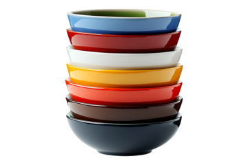 Euro Bowl Set isolated on transparent background
