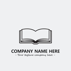 Book illustration black and white for logo company vector image
