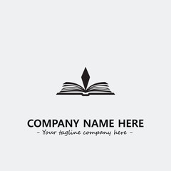 Book illustration black and white for logo company vector image
