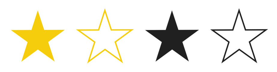 Star vector isolated icon. Stars vector icons. Stars collection. Golden Stars isolated on white background. Vector Star