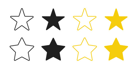 Star vector isolated icon. Stars vector icons. Stars collection. Golden Stars isolated on white background. Vector Star