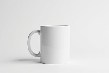 Fototapeta premium Classic white mug, isolated on pure white background , utensil, blank
