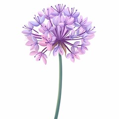 Fototapeta premium Purple Botanical Floral Illustration: Vibrant Springtime Blooming Art Design