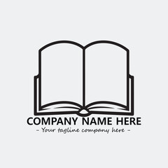 Book illustration black and white for logo company vector image
