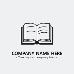 Book illustration black and white for logo company vector image
