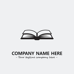 Book illustration black and white for logo company vector image
