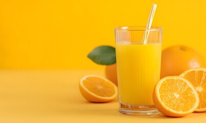 Fototapeta premium Freshly squeezed orange juice poster, Generative AI